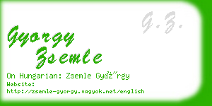 gyorgy zsemle business card